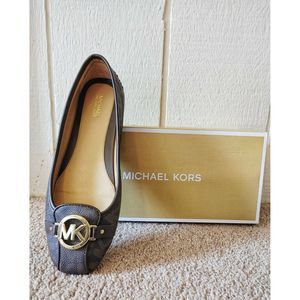 New Michael Kors Brown Fulton Loafer Logo Flat 10M